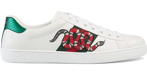 gucci ace embroidered snake sneaker|Meer.